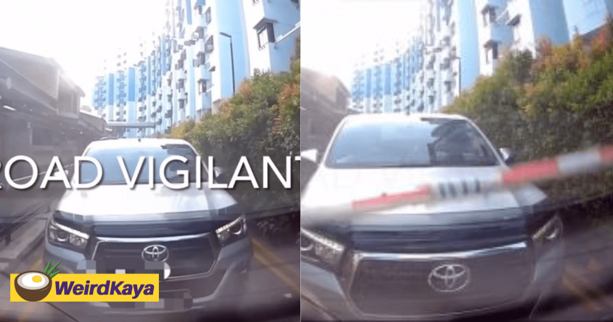 M'sian-Registered MPV Tries To Tailgate Car To Skip On Parking Fee, Gets Blocked & Forced To Reverse