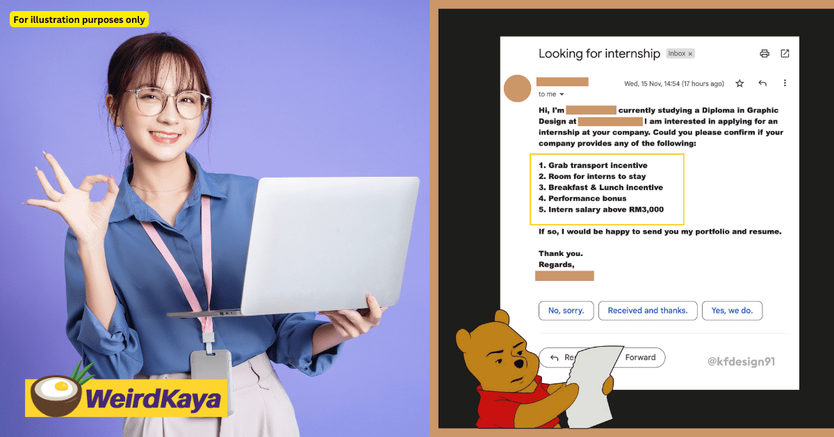 M'sian Student Requests RM3K Salary, Food, & Transport For Internship, Netizens Shocked