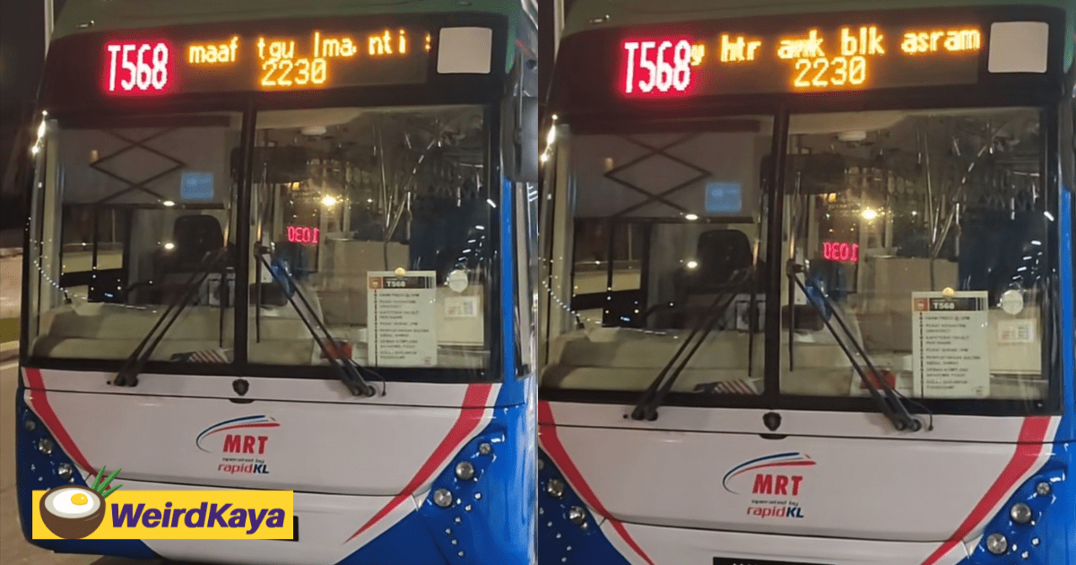 RapidKL Bus Driver's Heartwarming Apology On LED Display Uplifts Waiting Students