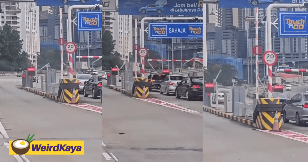 Misbehaving Toll Booth Barrier Swings Up & Down As If It's In A Game