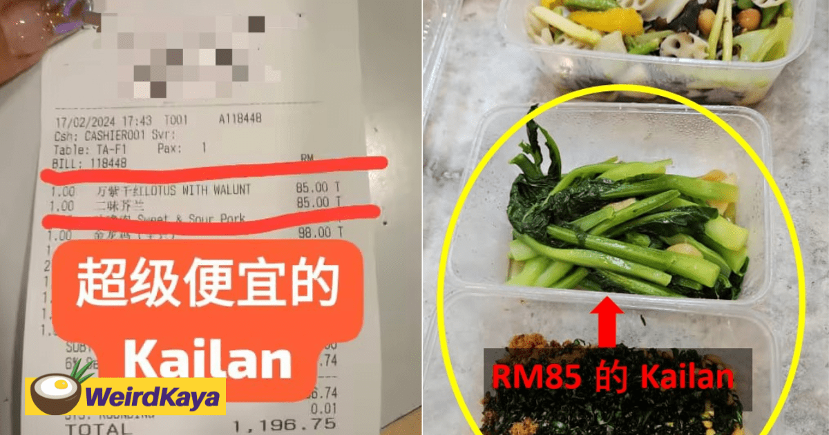 M'sian Woman Slams Klang Eatery For Charging Her RM85 For A Small Portion Of Kailan