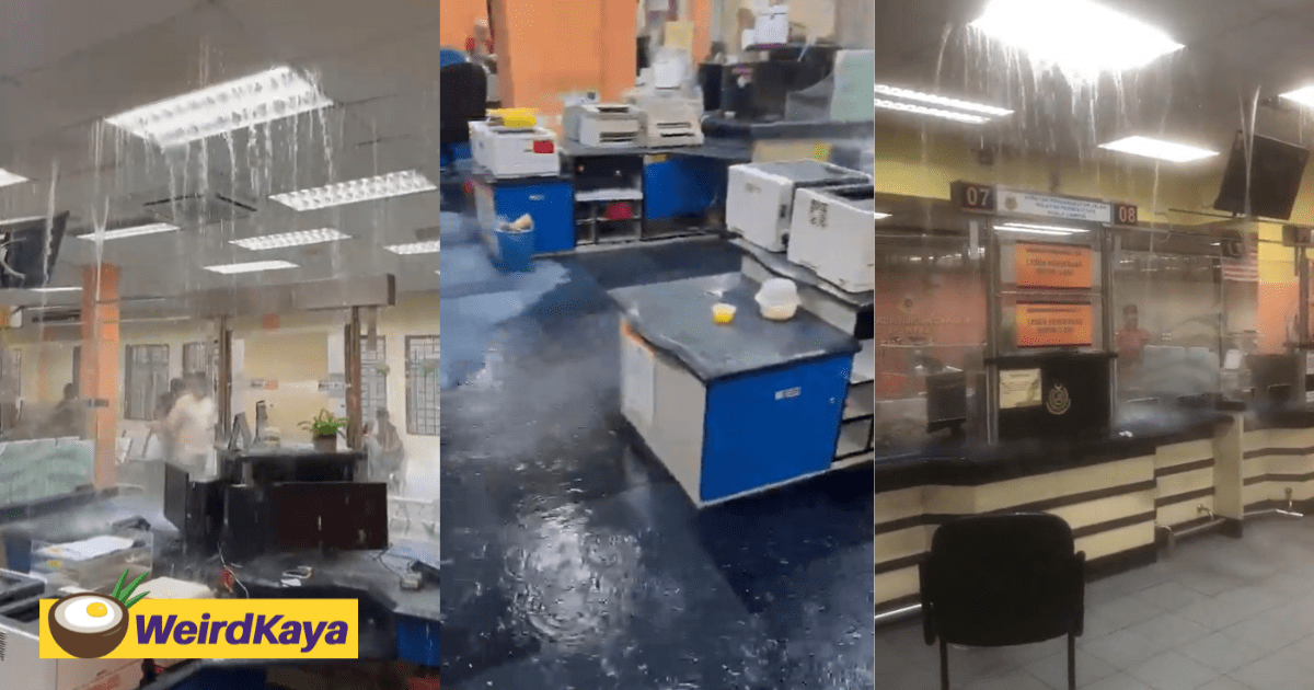 JPJ Wangsa Maju Turns Into Mini Swimming Pool As Water Pours Through Ceiling
