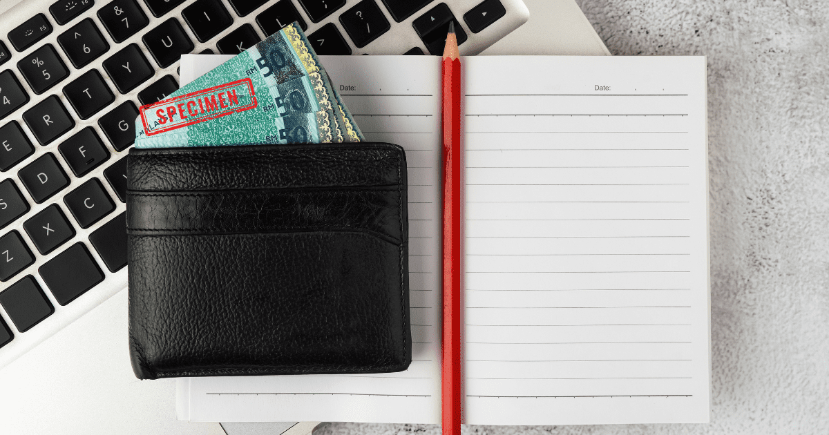 wallet with ringgit notes in it