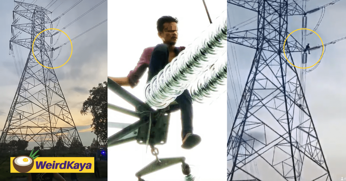 M'sian Man Climbs Transmission Tower In Kedah, Comes Down After 2 Hours Of Persuading