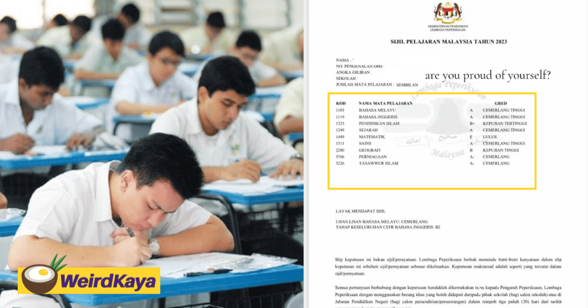 'Not Good Enough' — M'sian Woman Tells Son To Retake SPM After He Failed To Score Straight As