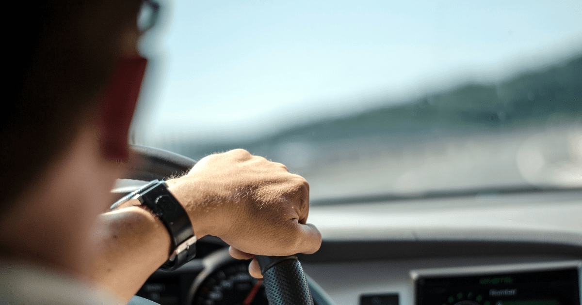 hand on steering 