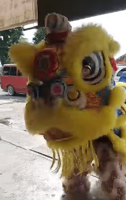 Lion dance without drum and gongs