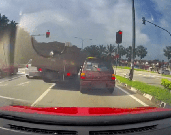 Lorry rushing through