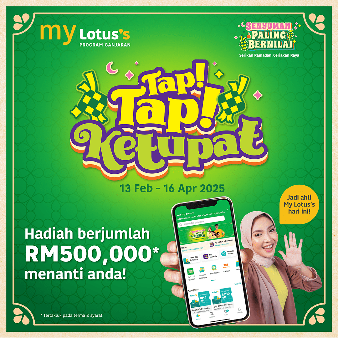 Lotus’s Wants You To Shop Tap And Win RM500K This Raya Season With Tap Tap Ketupat Contest