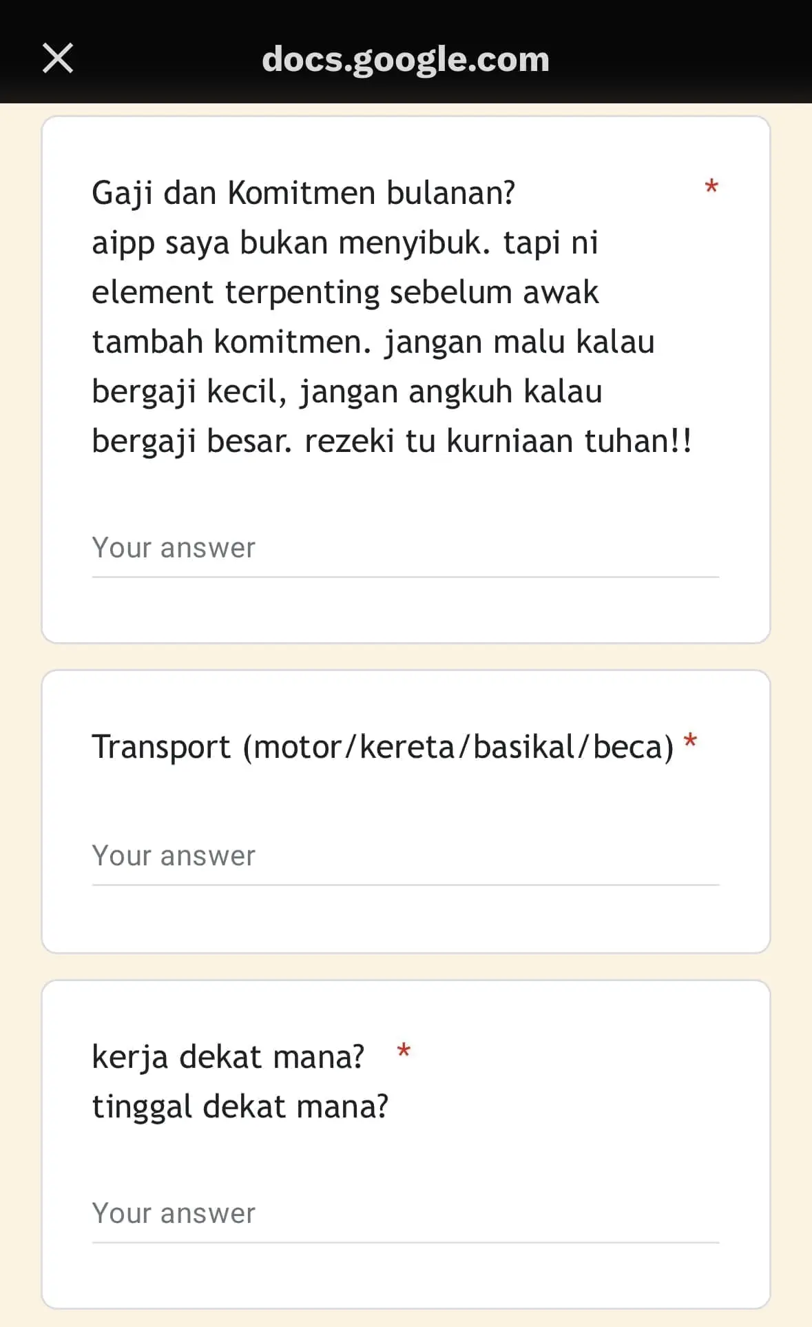 lover application online form google form