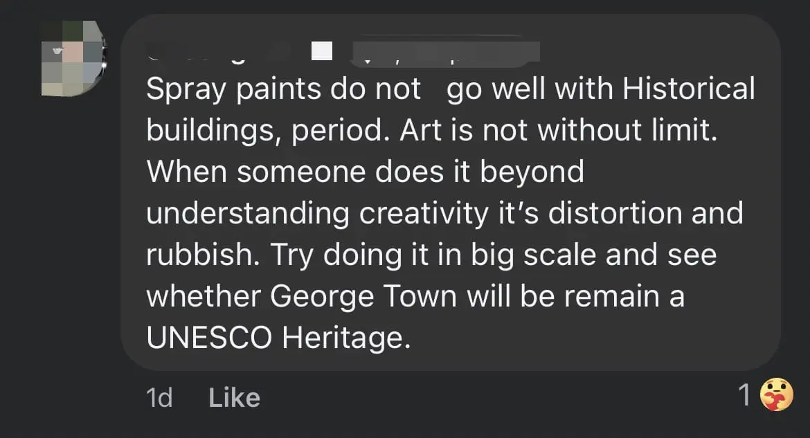 Penang Graffiti Art Slammed As 'Rubbish', Sparks Debate Among Netizens comment 1