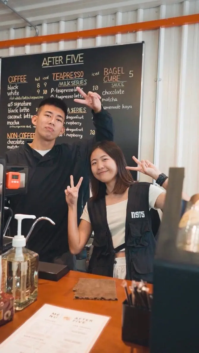 Nik and Jing's new cafe called After Five