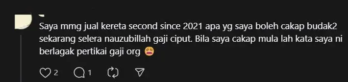 M'sian Car Salesman Shocked By Customer Looking To Buy Mercedes Of Over RM300K With RM3K Salary comment 1