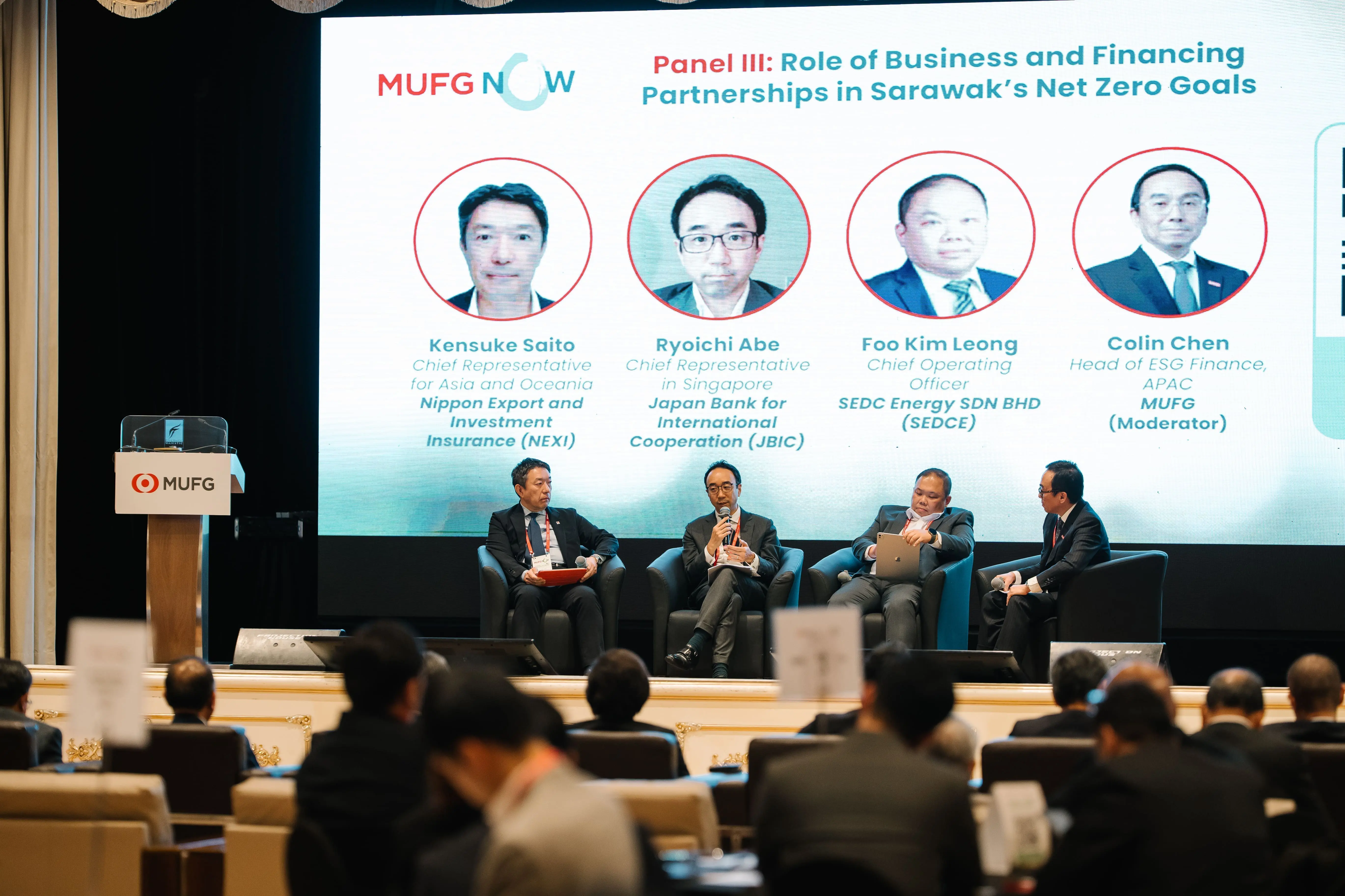 One of the panel discussions at the MUFG N0W conference in Sarawak.