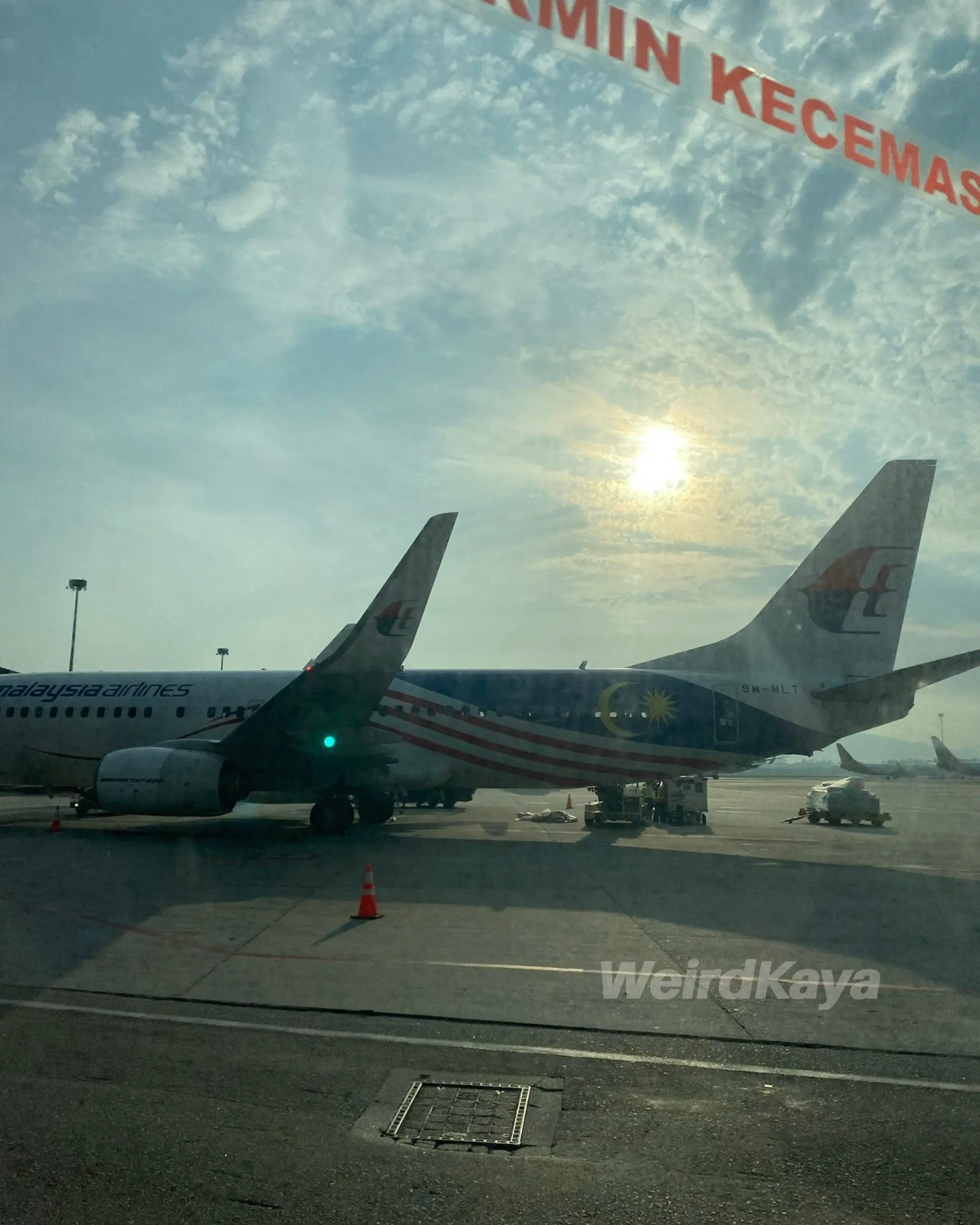 Malaysia Airline MAS airplane at KLIA airport lobby departures