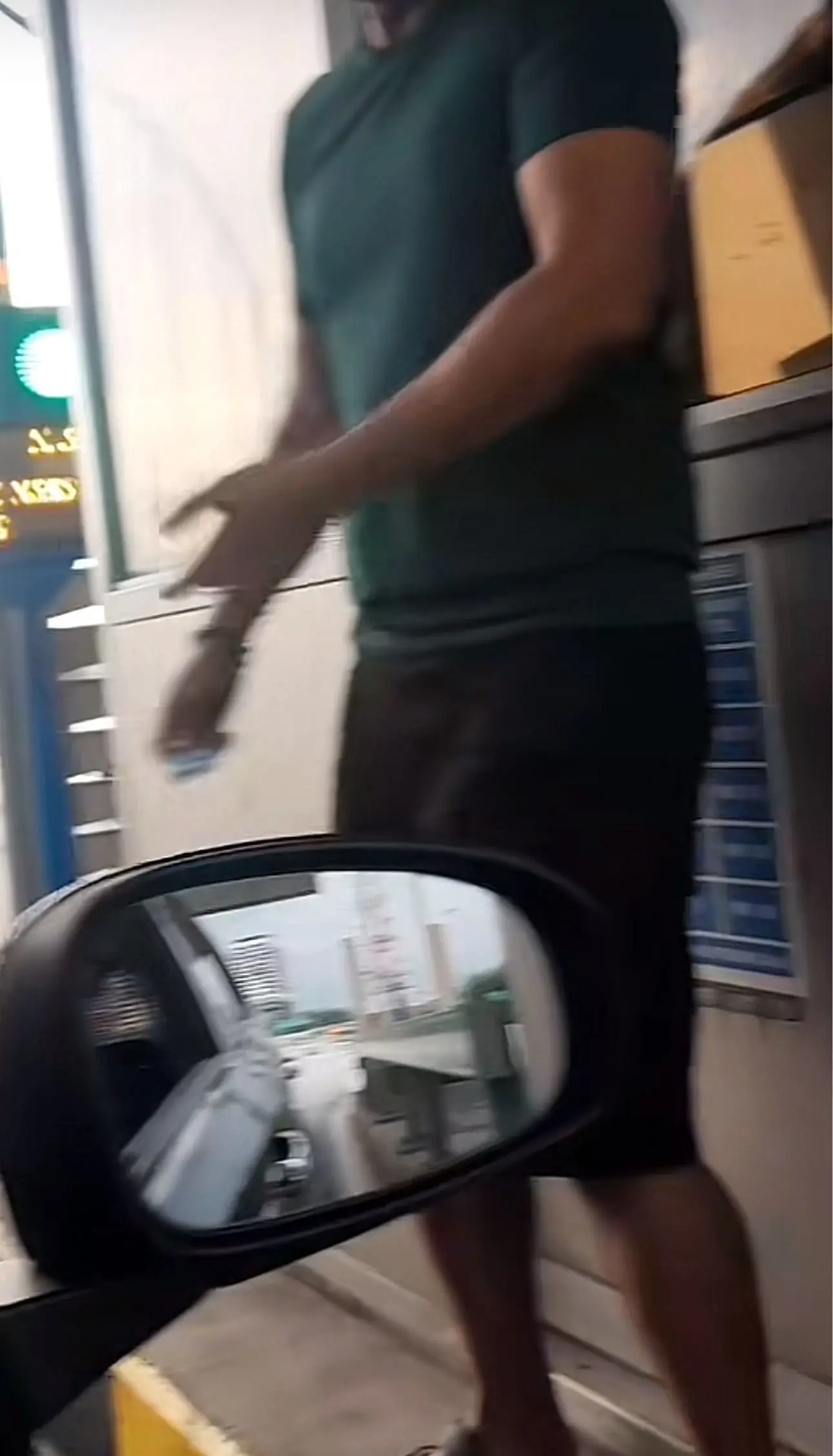 Man after paying her toll fee