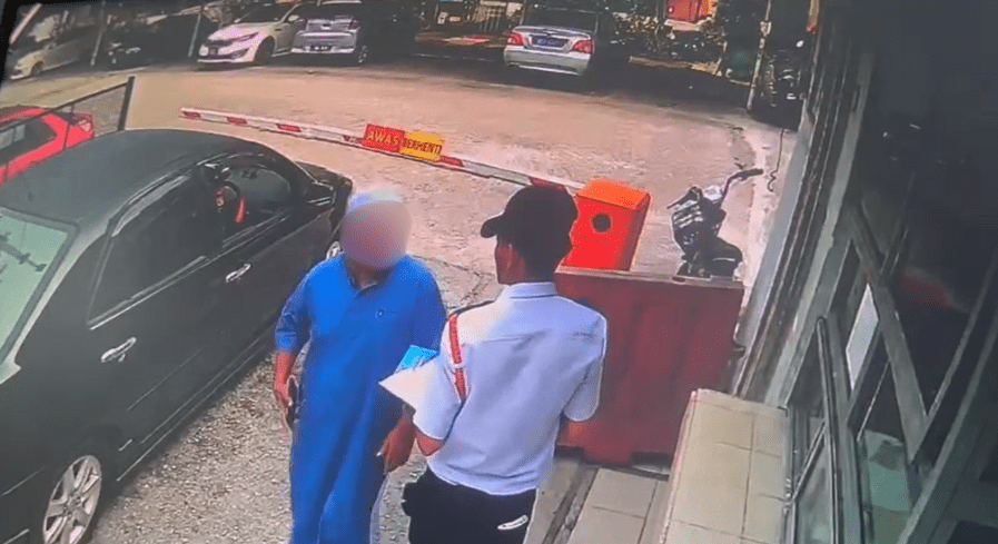 Man argues with security guard