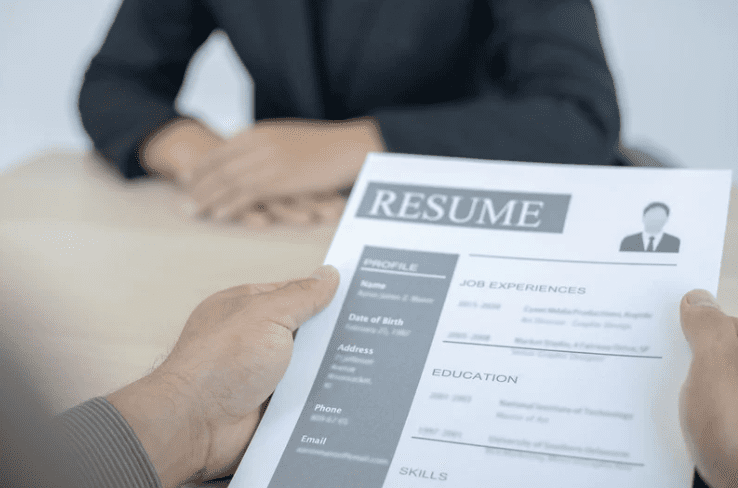 Man at a job interview