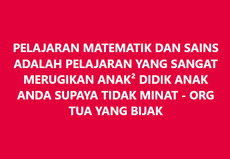 Man calls for Science & Maths to be boycotted