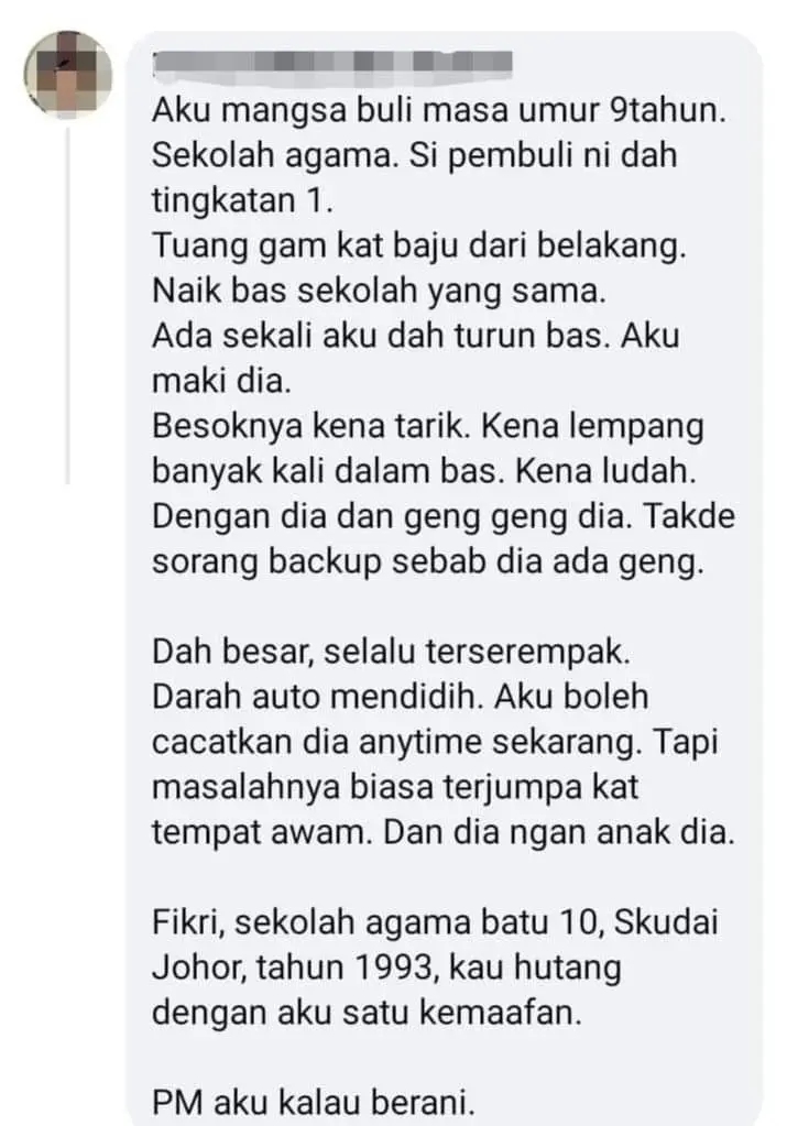 M'sian man demands apology from school bully