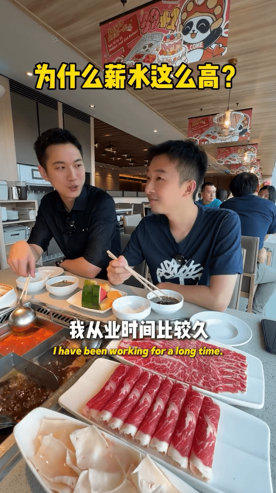 Man eats hotpot with Xavier