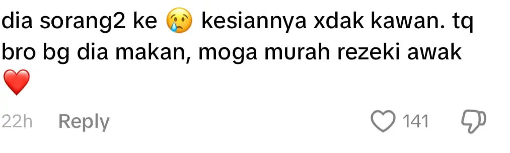 man feeds stray dog comment 