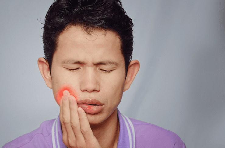 Man having toothache