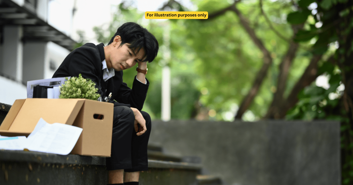 man in depressed state job