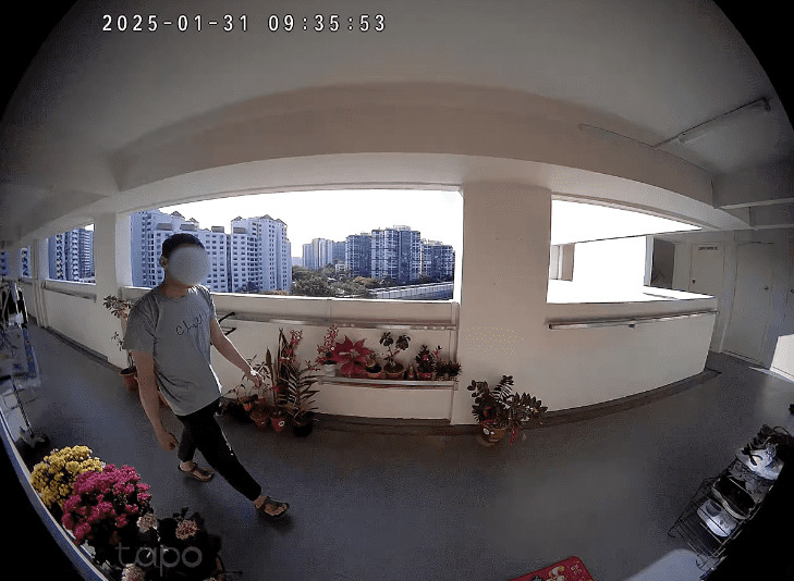 Man looks straight into CCTV