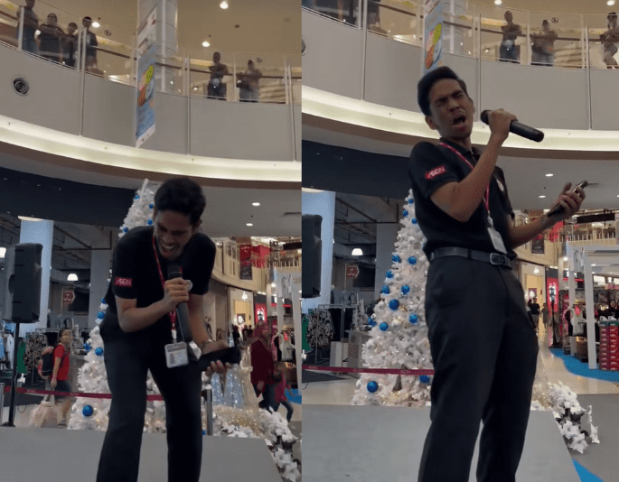 Man performs Awie's song at Ipoh mall
