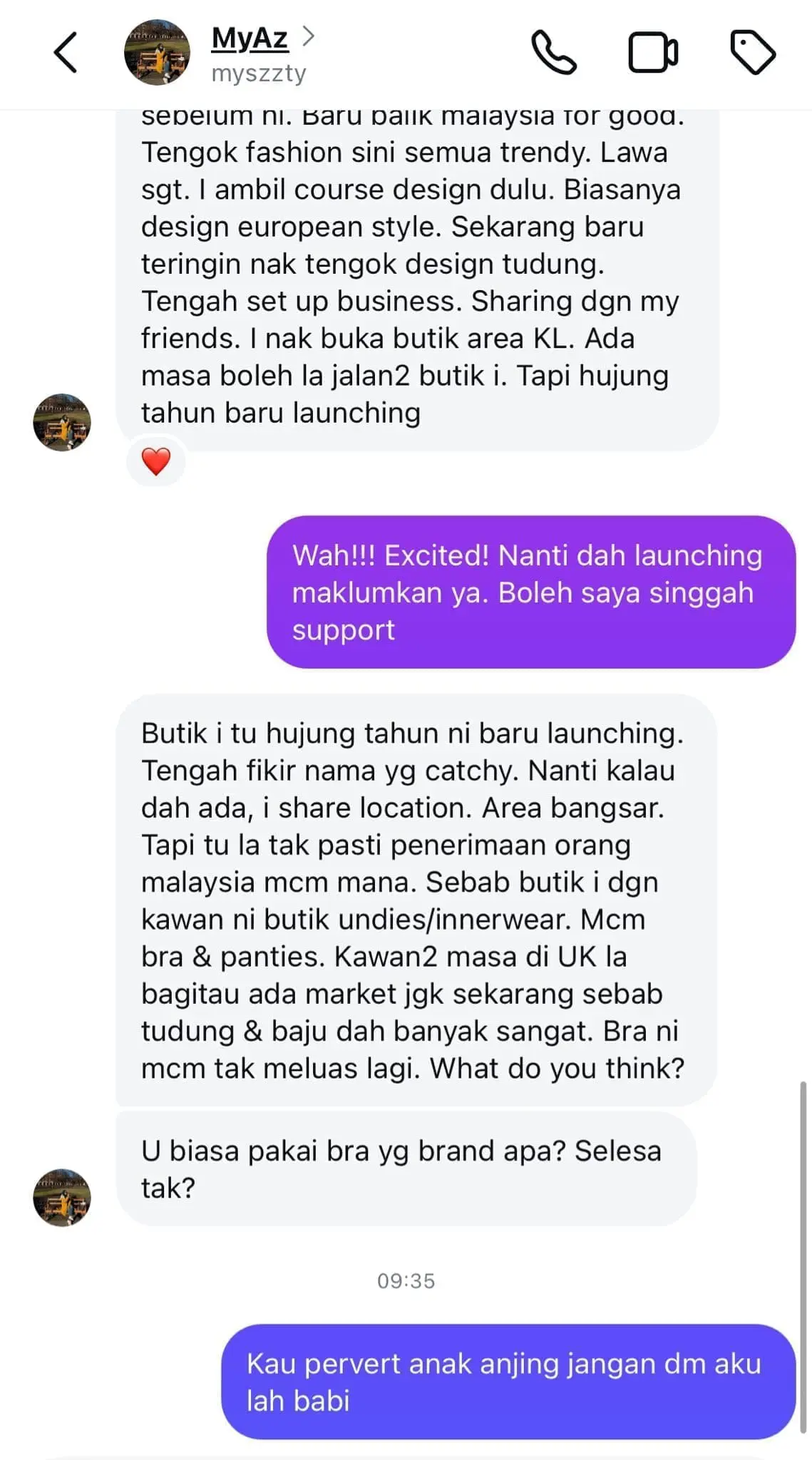 man pretends as woman to ask other woman abt her bra