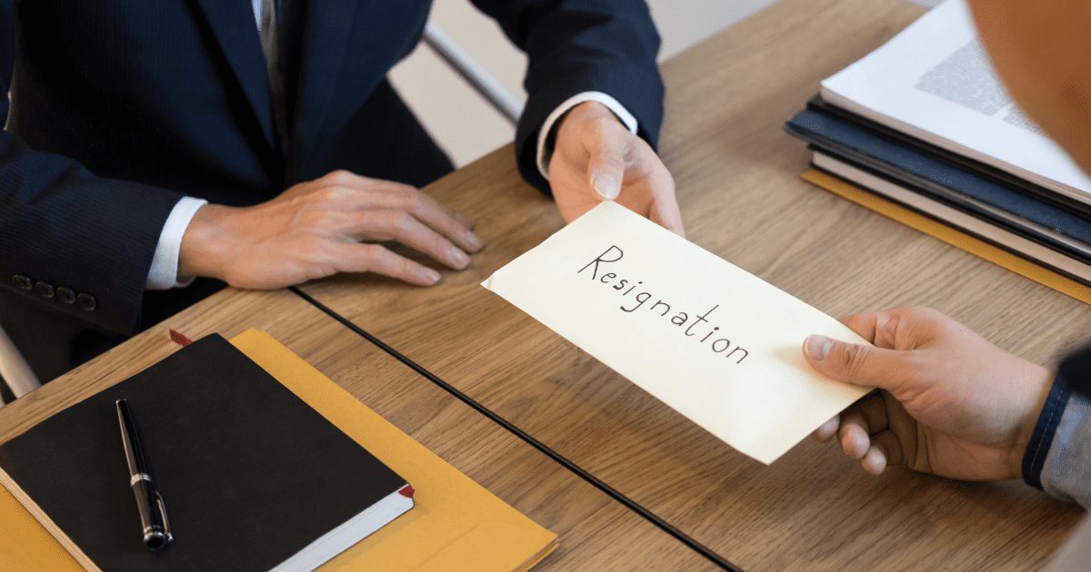 man resigning