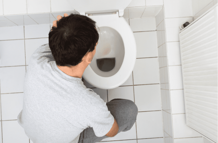 Man suffering from nausea