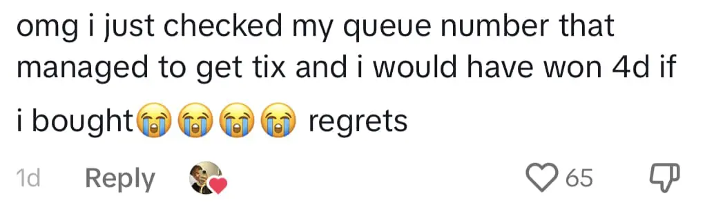 Man wins RM866 4d taylor swift concert comment 01