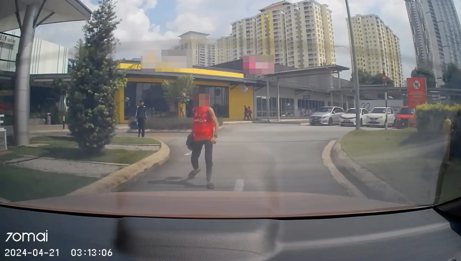 Man with helmet at Setapak AEON BIG
