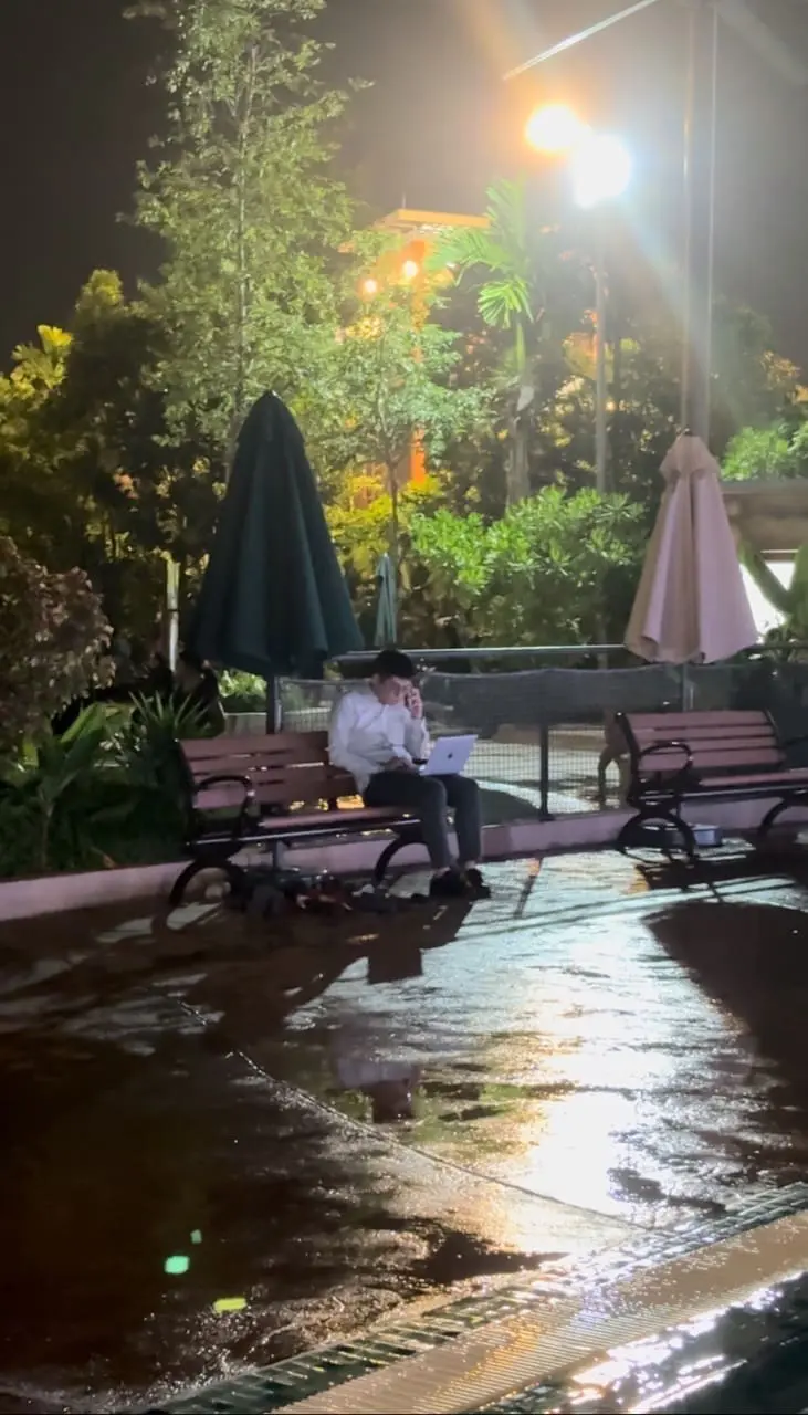 man working at dengkil water park