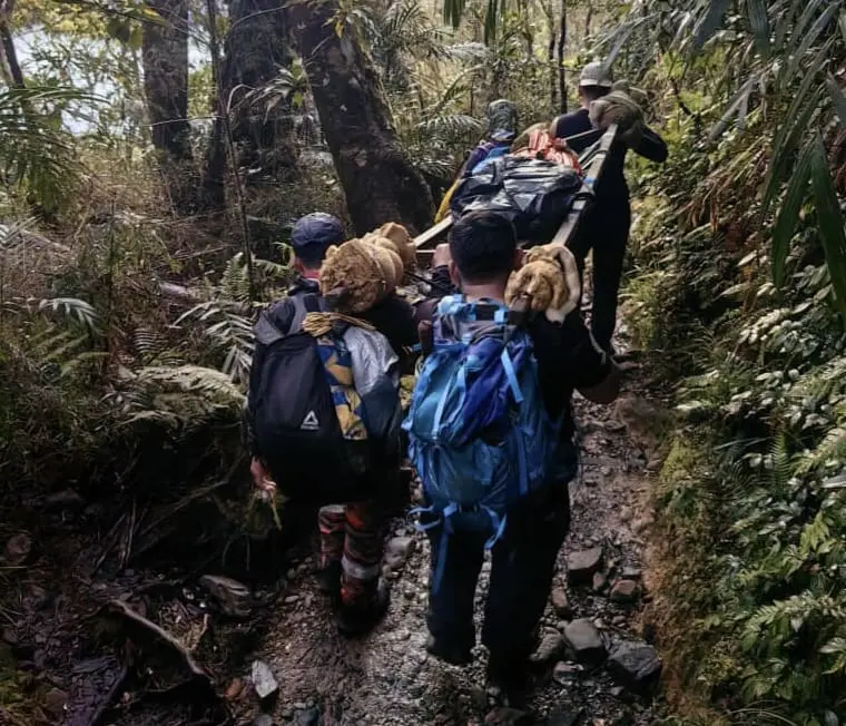 Man's body carried down from Mount Kinabalu