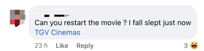 many poke fun at TGV movie restart at GSC facebook page comment 01