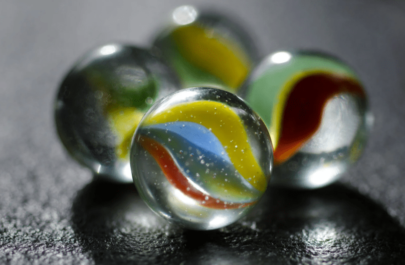 Marbles on the ground