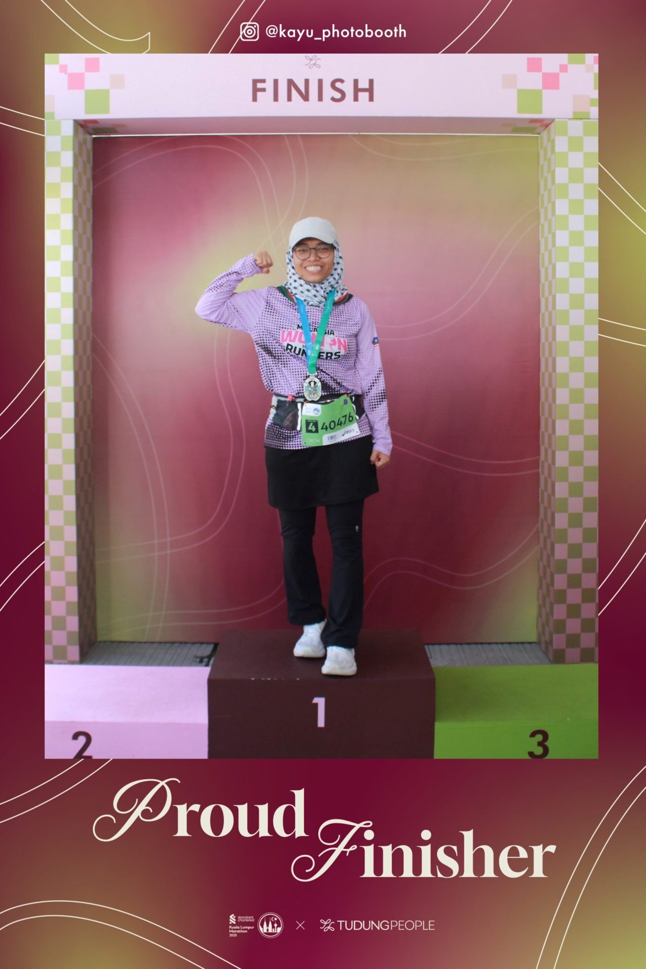 Mazwin finisher of a run kaya photobooth