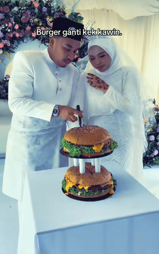 M'sian couple cuts into burger cake