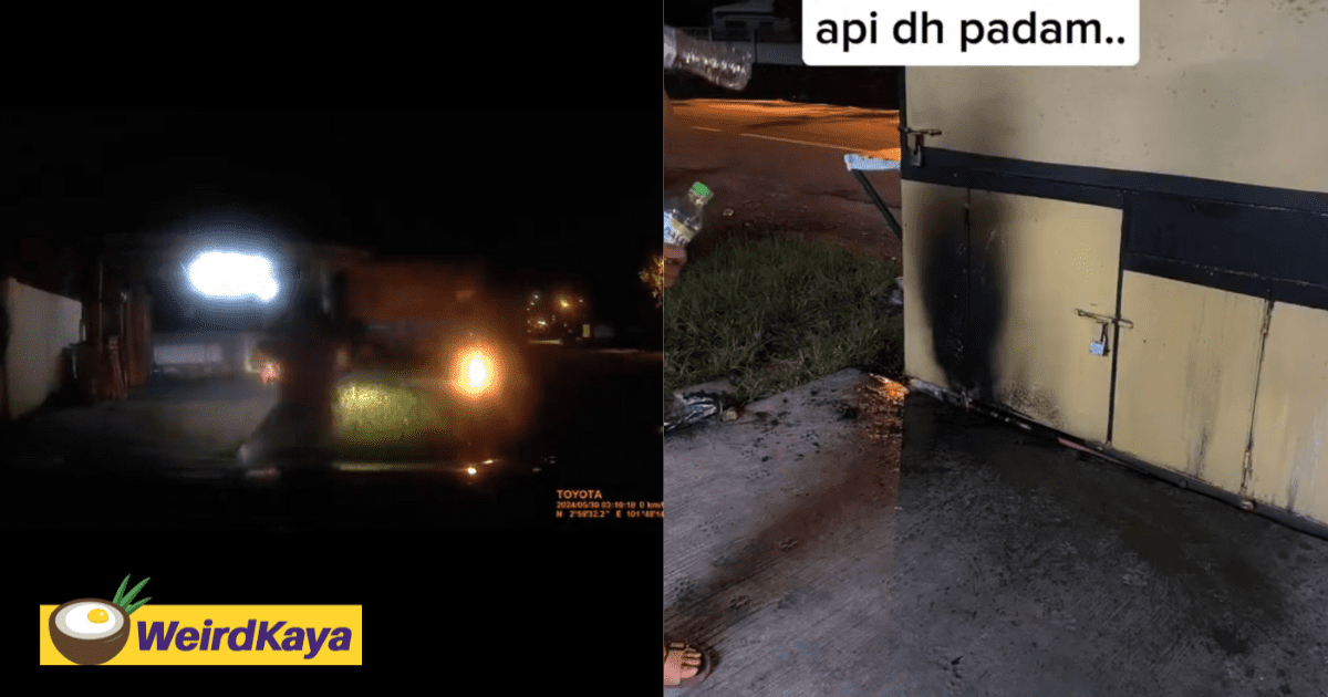 M'sian Couple Sees Roadside Burger Stall On Fire, U-Turns & Help Put It Out 