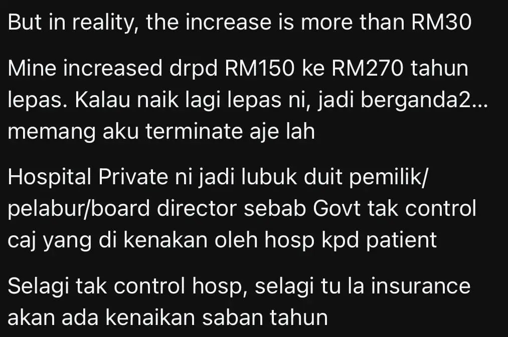M’sian Insurance Agent Defends RM30 Medical Premium Hike, Says It's Nothing Compared To RM70K Hospital Bill comment