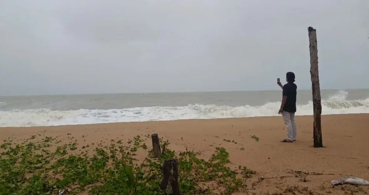 M’sian man almost struck by massive log swept onshore 