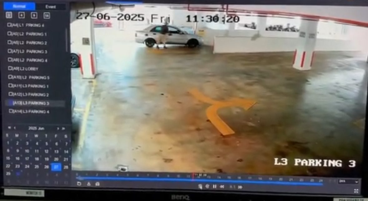 M’sian Man Pushes Car Downhill To Start It, Ends Up Damaging Parked Myvi With No Way To Pay