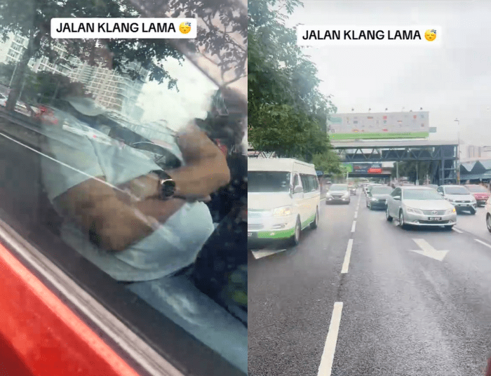 M'sian man sleeps inside car in the middle of Old Klang Road