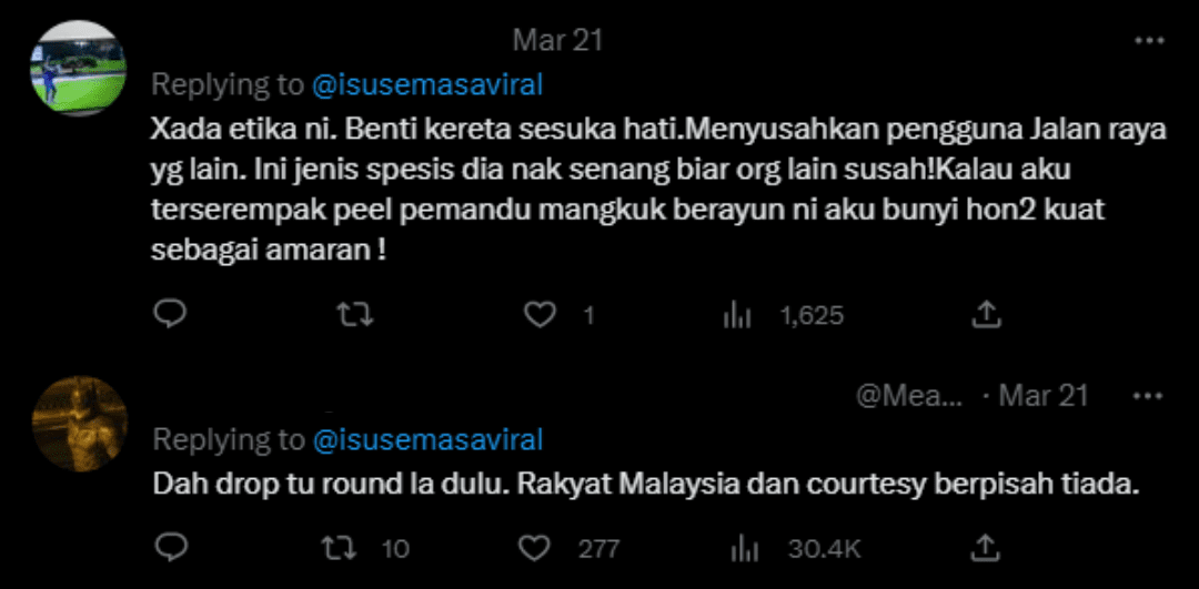 Selfish Toyota Driver Stops Car At Junction While Passenger Goes To McD In KL comment 2