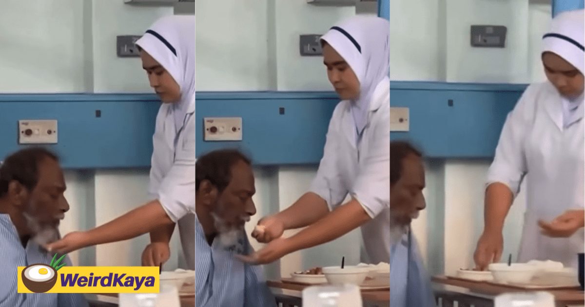 M'sian Nurse Patiently Feeds Patient Using Her Hand, Moves Netizens With Her Kindness