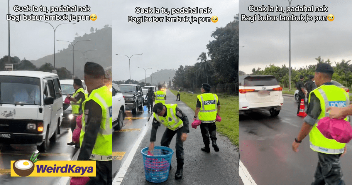 M’sian Police Set Up "Roadblock" To Give Drivers Bubur Lambuk Instead Of Summons