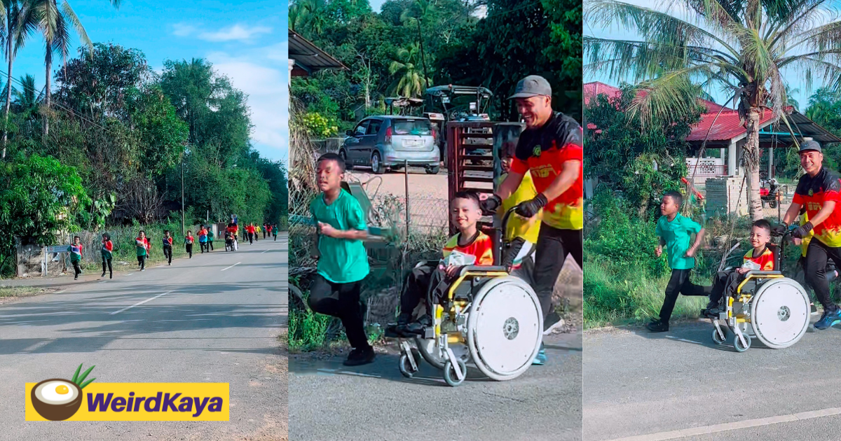 M’sian Teacher Runs With Disabled Student In Wheelchair So He Won’t Feel Left Out Of School Race